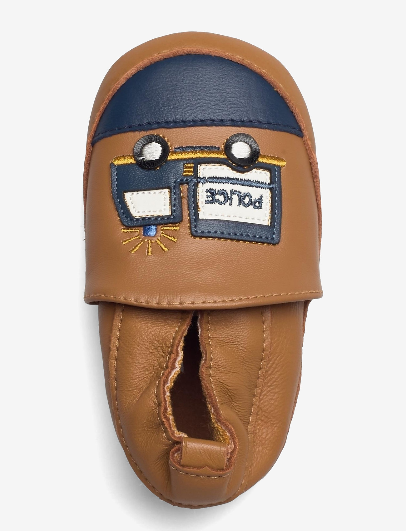 Melton - Leather slippers Police truck - brown - 3