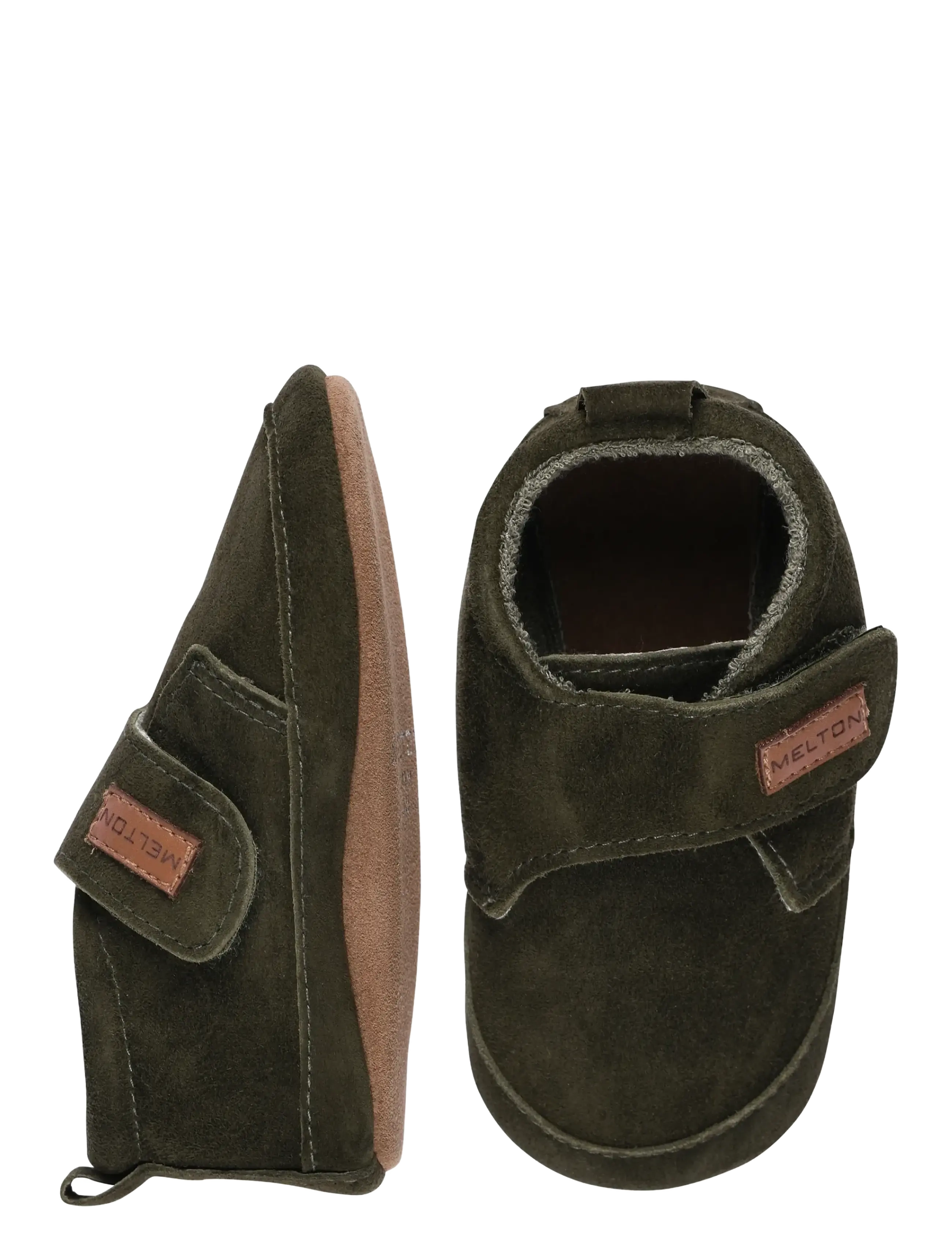 Melton Suede slippers - Sko - DARK OLIVE / khaki/green