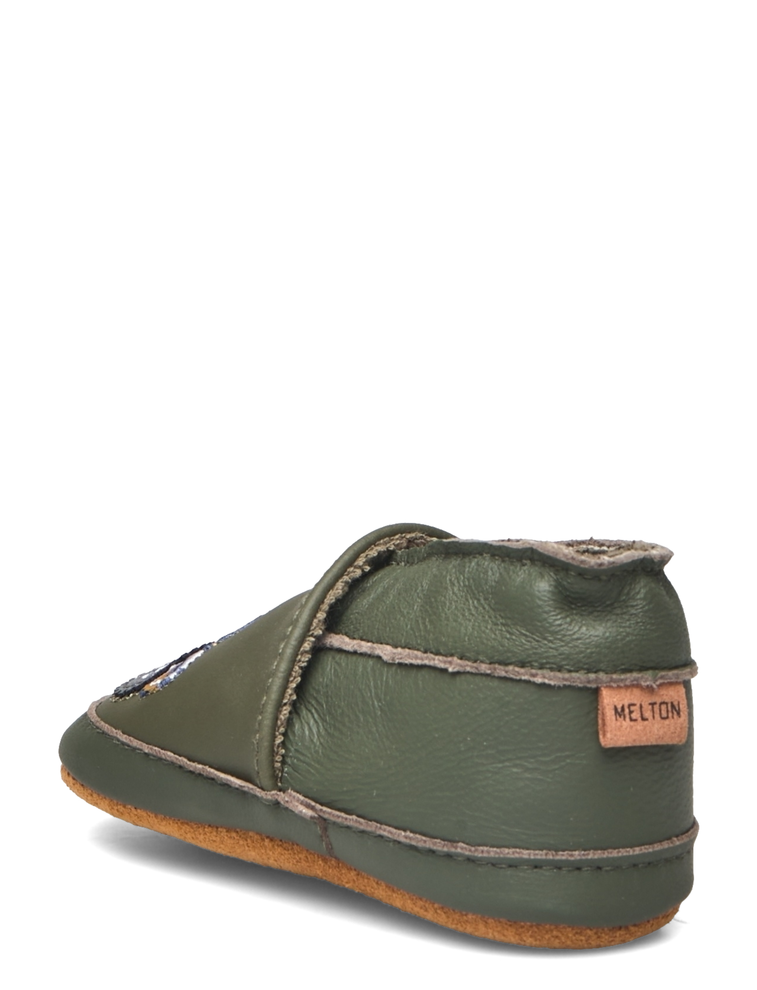 Melton - Leather slippers w. monstertru - dark olive - 2