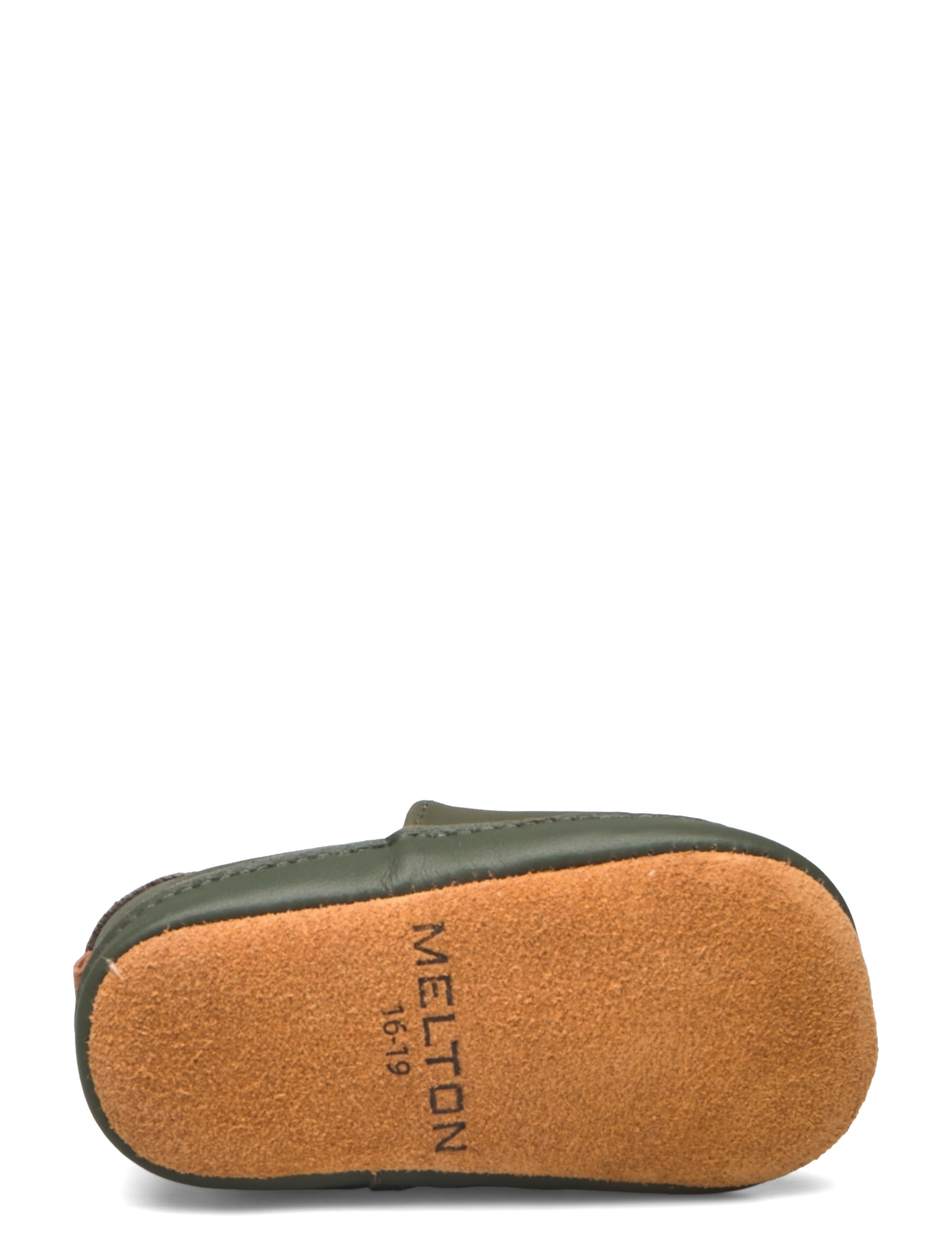 Melton - Leather slippers w. monstertru - dark olive - 4