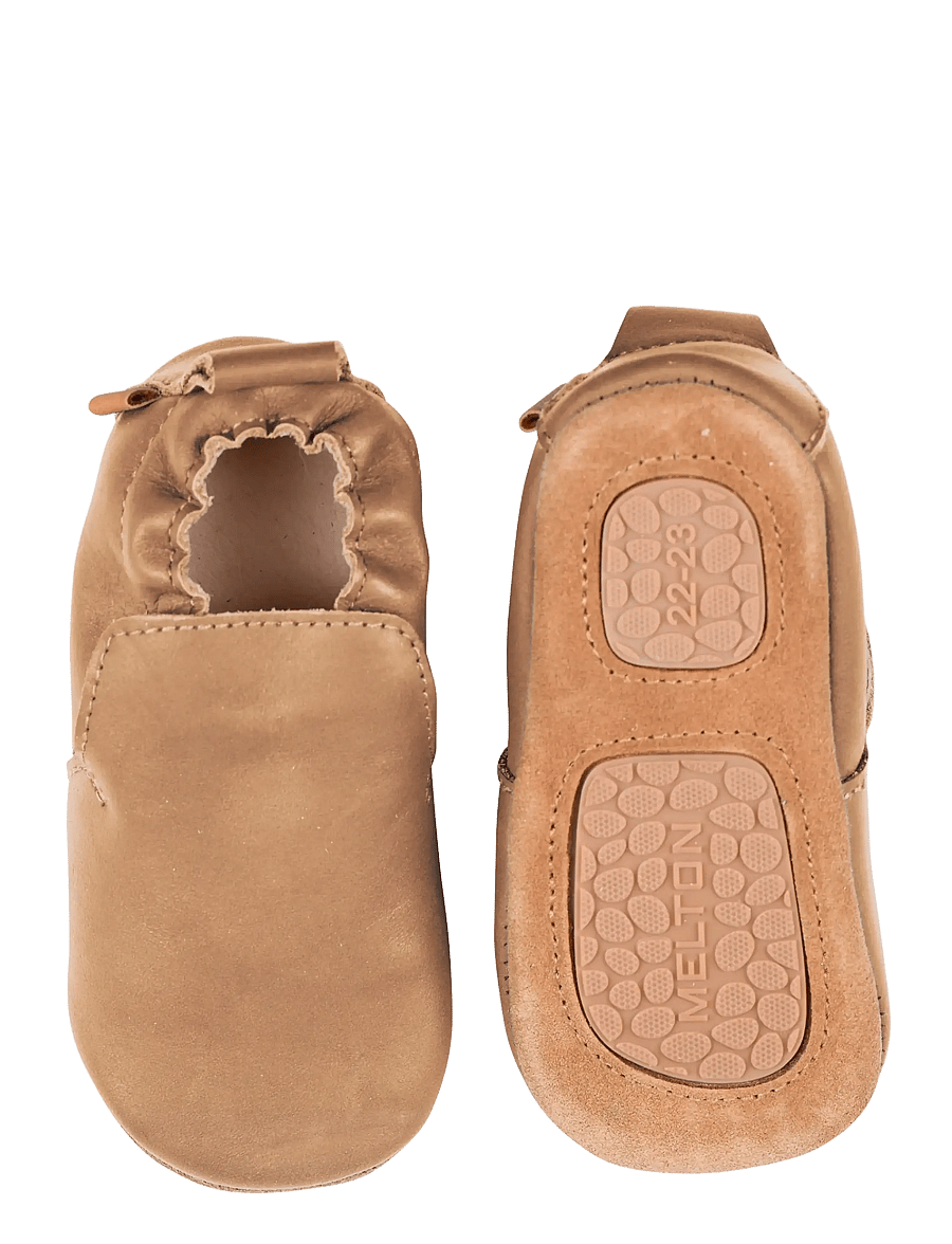 Melton - Delicate leather slippers - beebisaapad - cognac - 0