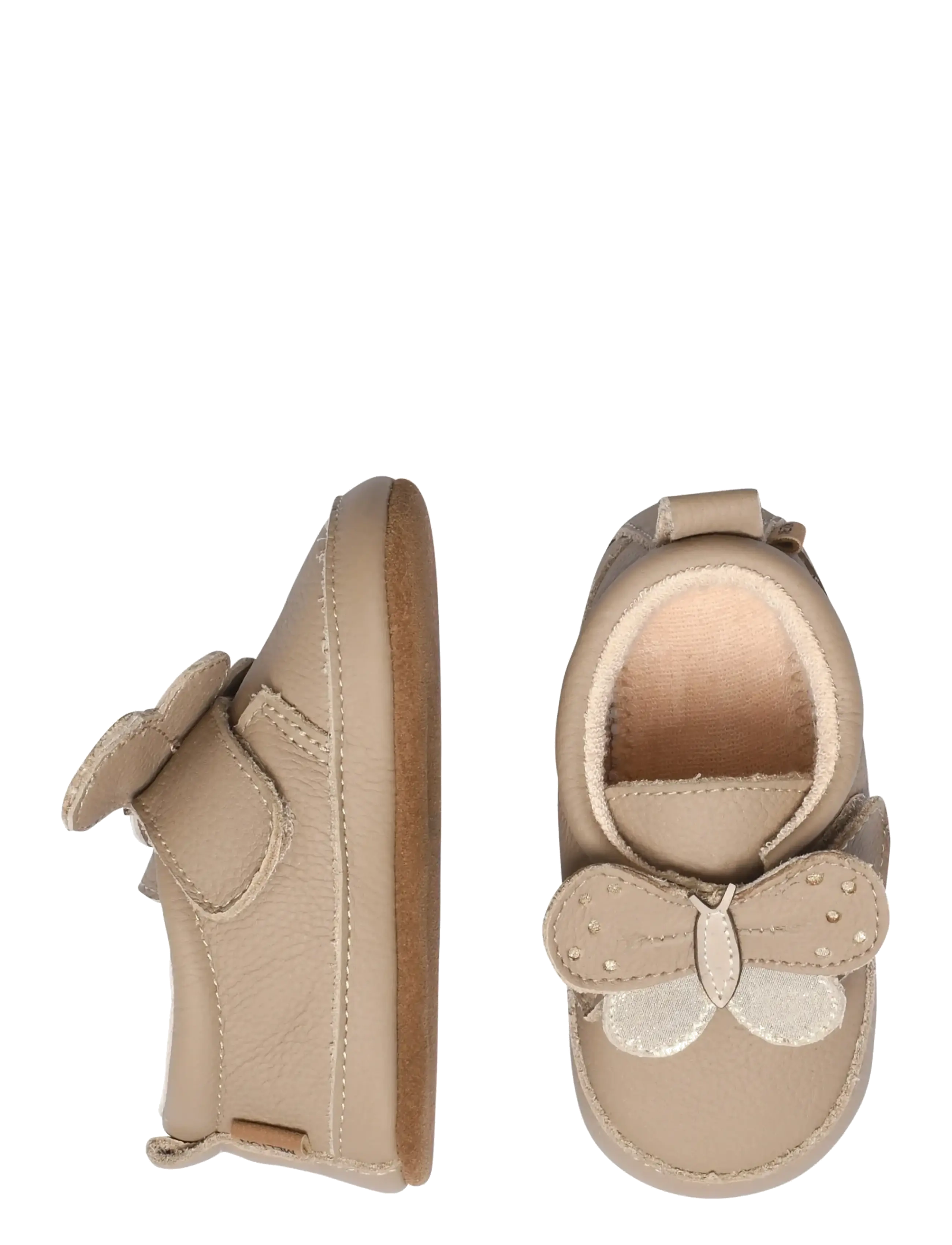 Butterfly leather slippers - NATURAL