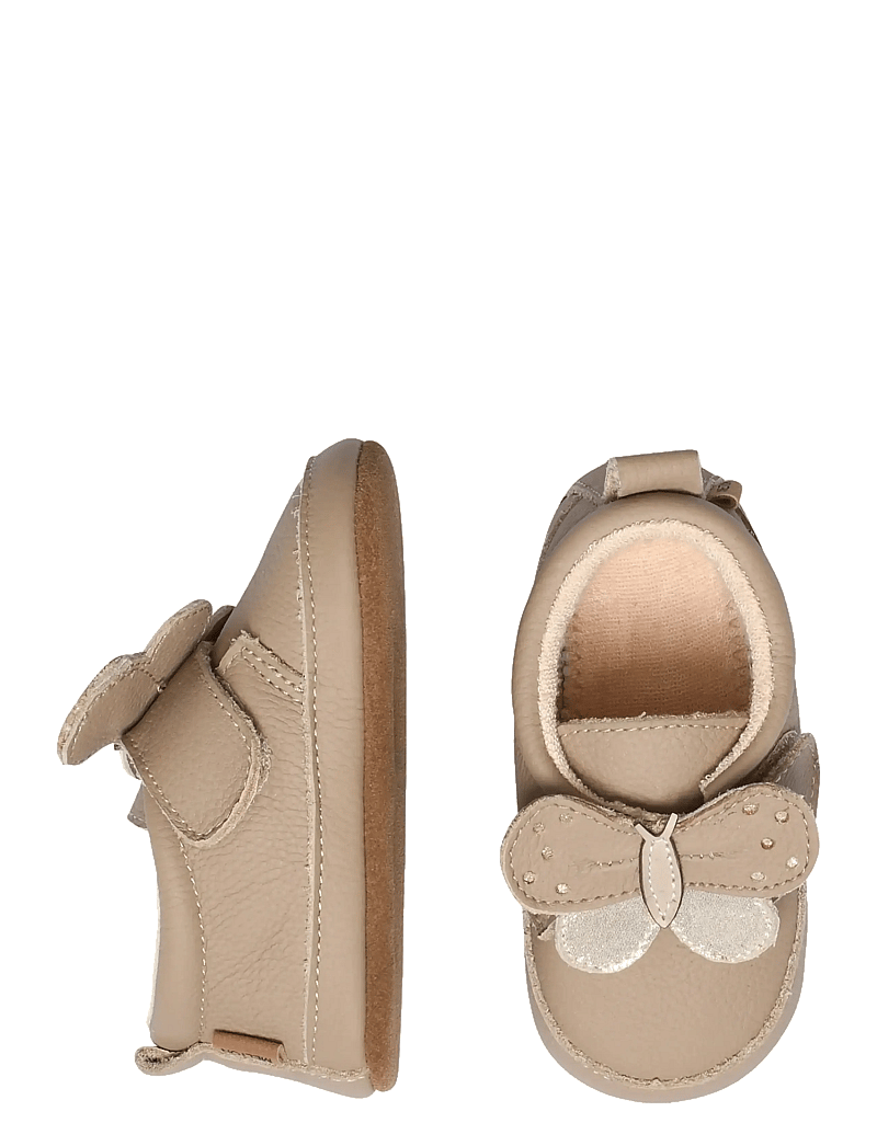 Melton - Butterfly leather slippers - apavi bērniem, kuri vēl nestaigā - natural - 0