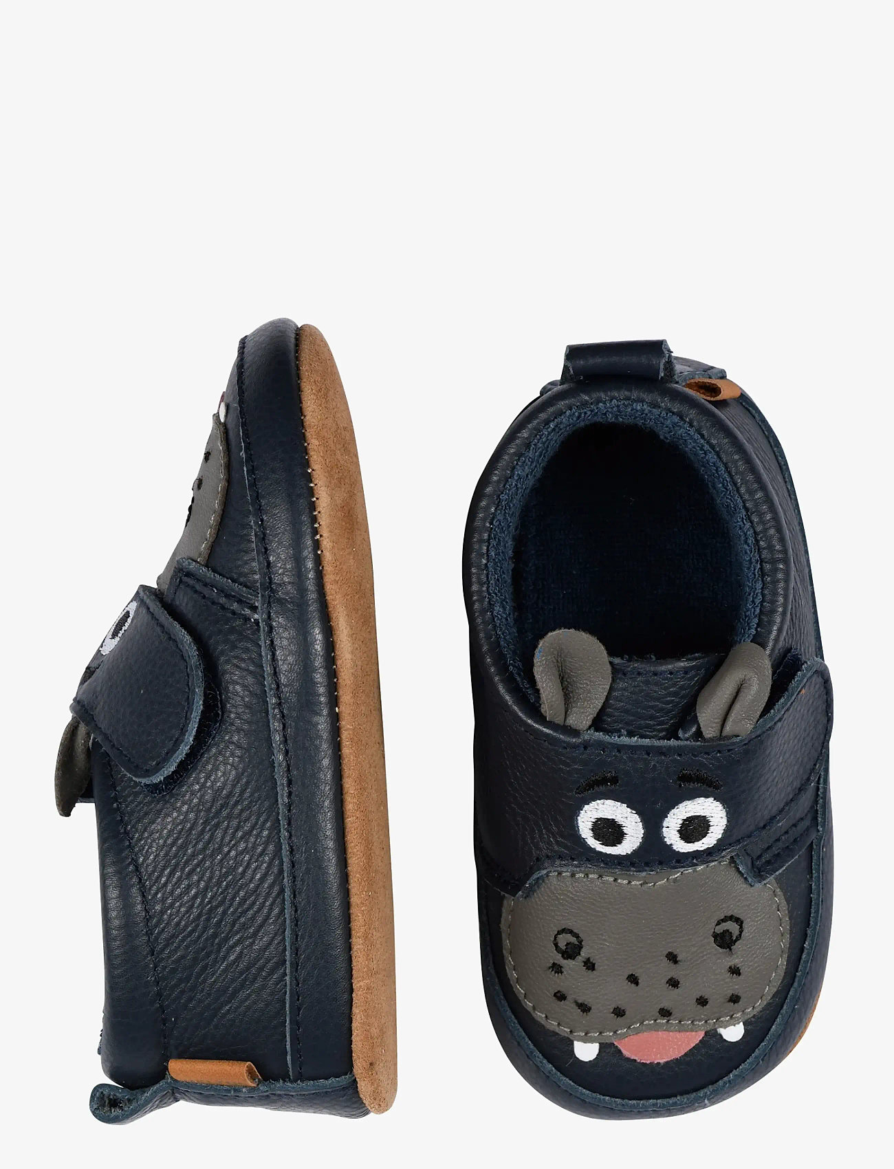 Melton - Hippo leather slippers - begyndersko - marine - 0