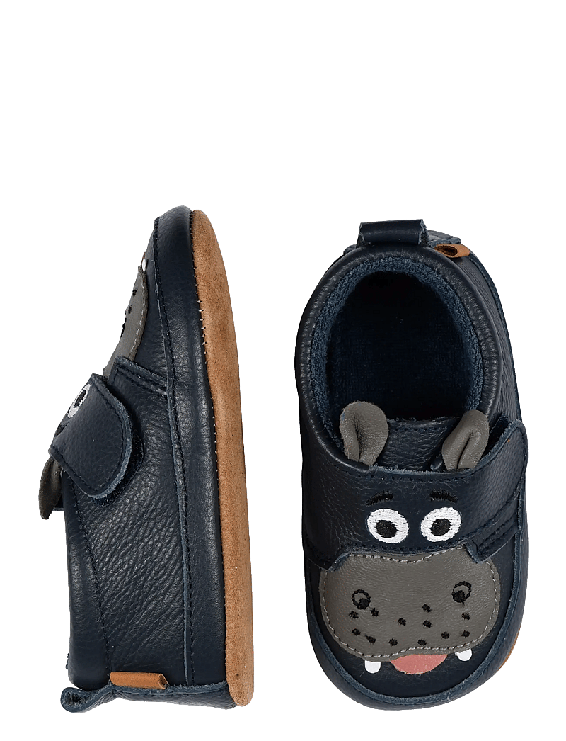Melton - Hippo leather slippers - begyndersko - marine - 0