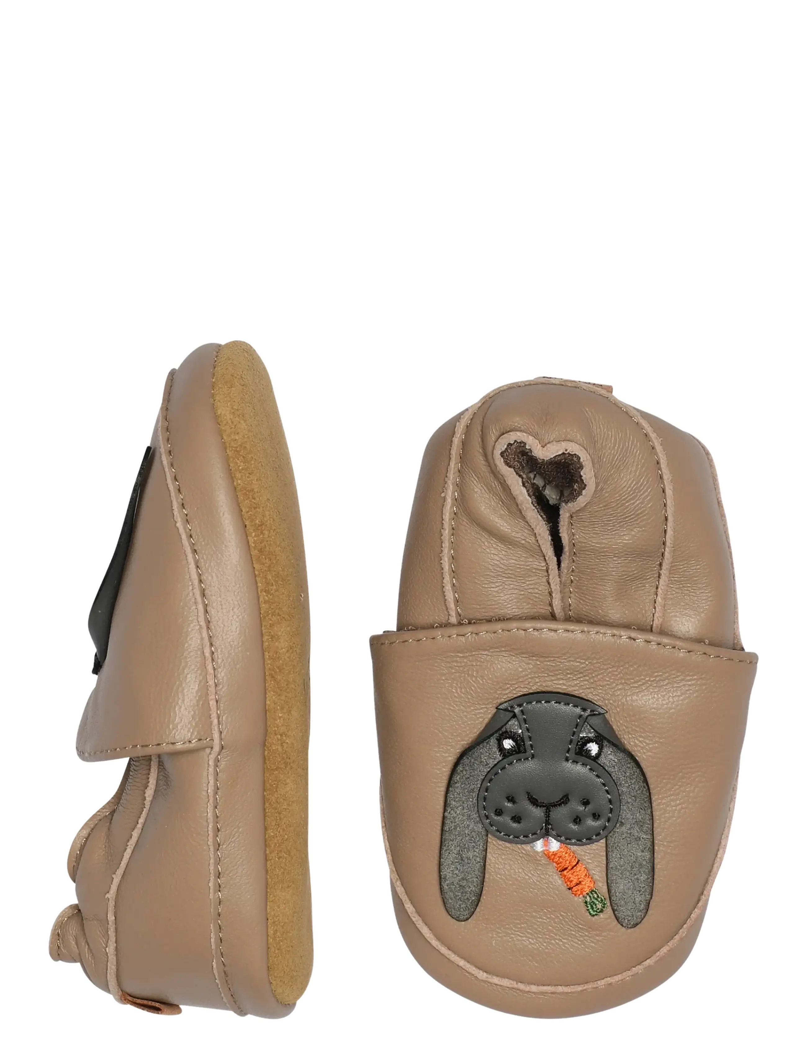 Melton Rabbit Leather Slippers, 23/24, Schuhe, Braun - Slippers & Indoor Kinder