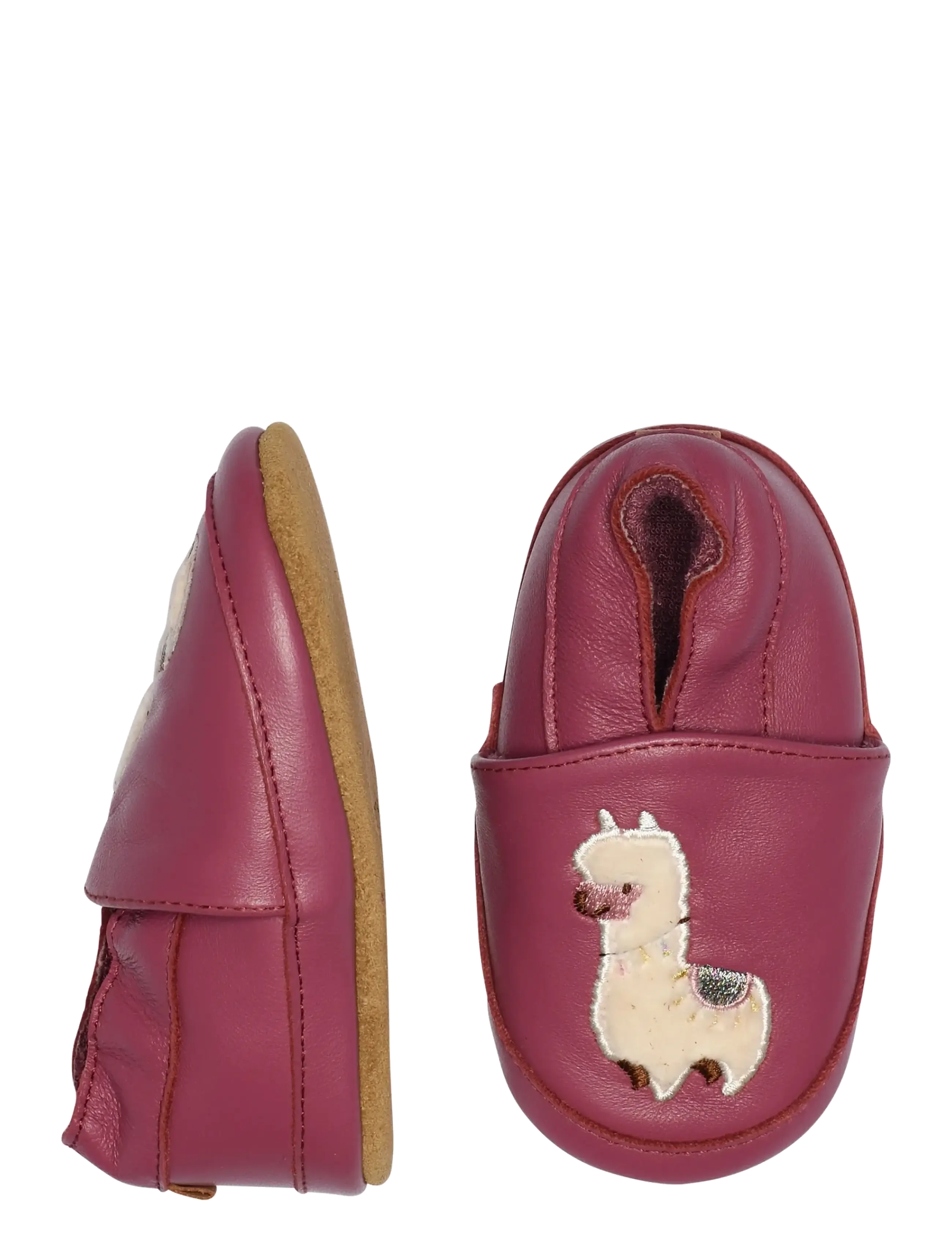 Melton Llama Leather Slippers, 22/23, Schuhe, Rosa - Slippers & Indoor Kinder