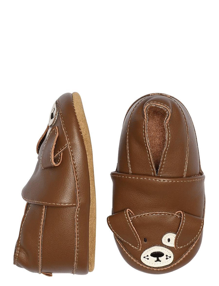 Melton - Dog leather slippers - babystrikstøvler - cocoa brown - 0