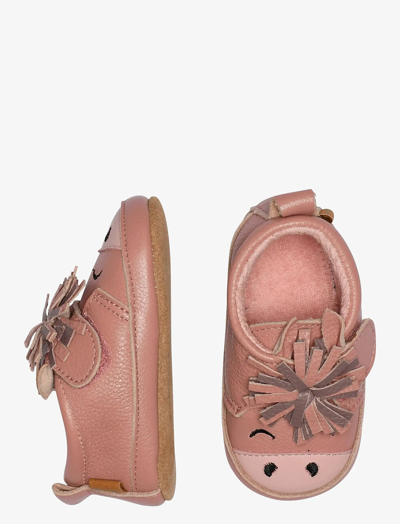 Melton - Horse leather slippers - baby booties - ash rose - 0