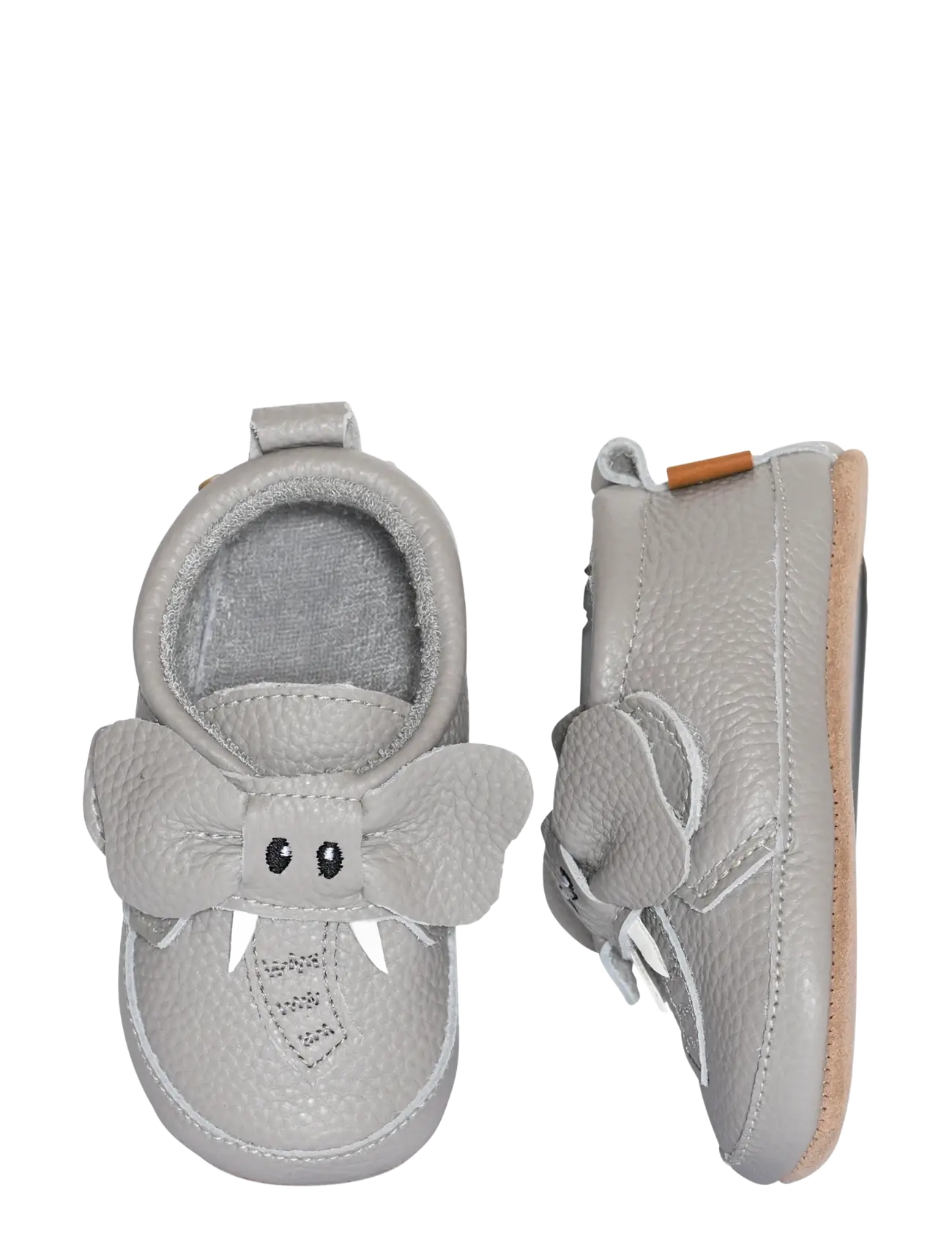 Melton Elephant Leather Slippers, Børn, Baby Elefant Sutsko, Grå, Str: 20/21