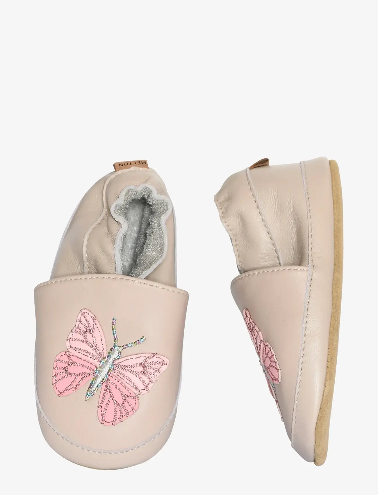 Melton Papillon leather slippers - Sussid - OXFORD TAN / pink/rose