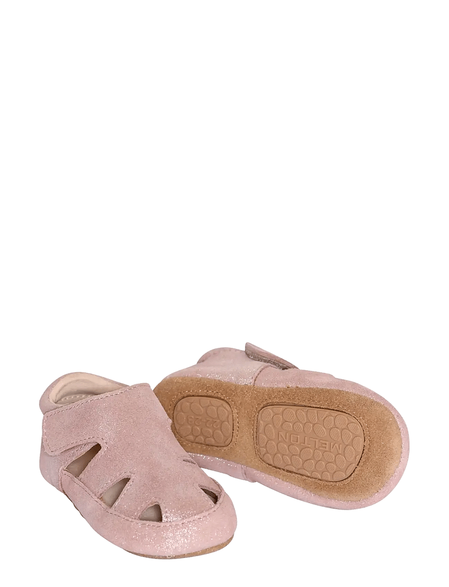 Melton - Sandal leather slippers - lauflernschuhe - rose grey - 1