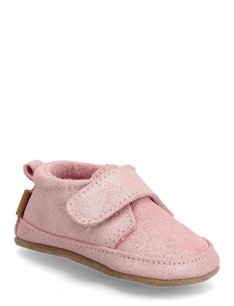 Melton - Shimmer leather slippers - hjemmesko - rose grey - 0