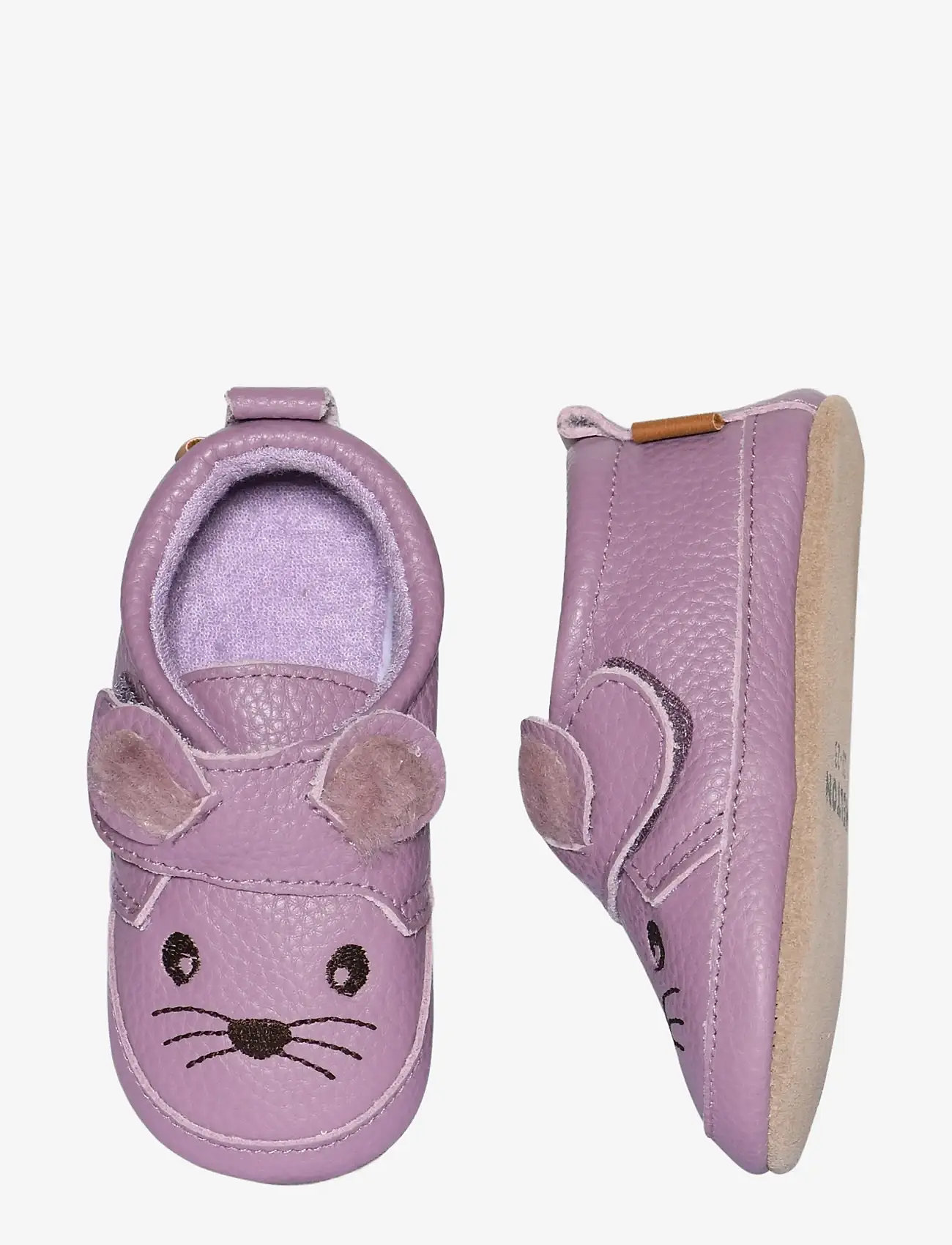 Melton - Mouse leather slippers - sussid - heather mauve - 0
