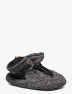 Cotton jaquard slippers - DARK GREY MEL.