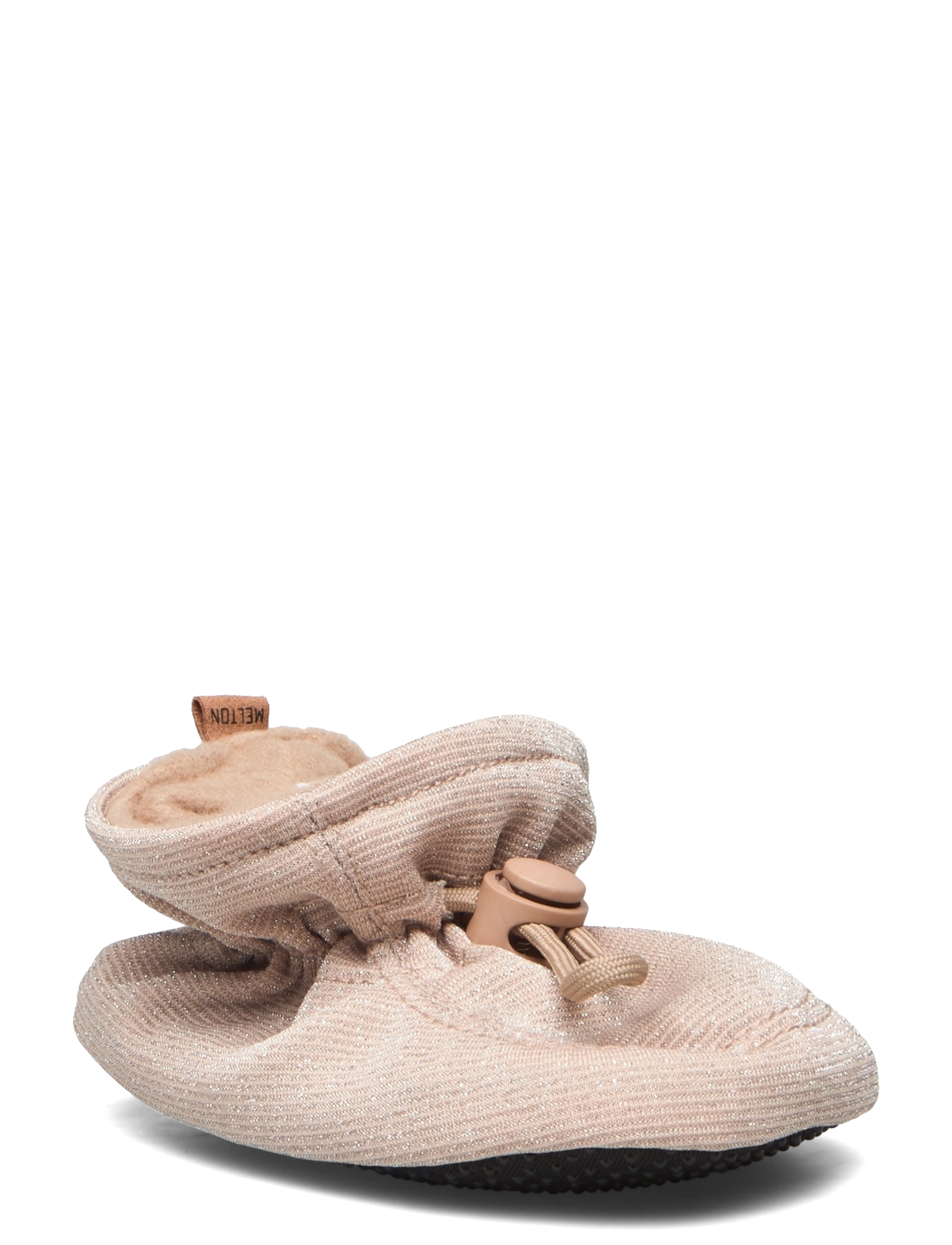 Melton Glitter Textile Slippers, Børn, Glitter Tekstil Bootie Hjemmesko, Cream, Str: 24/25