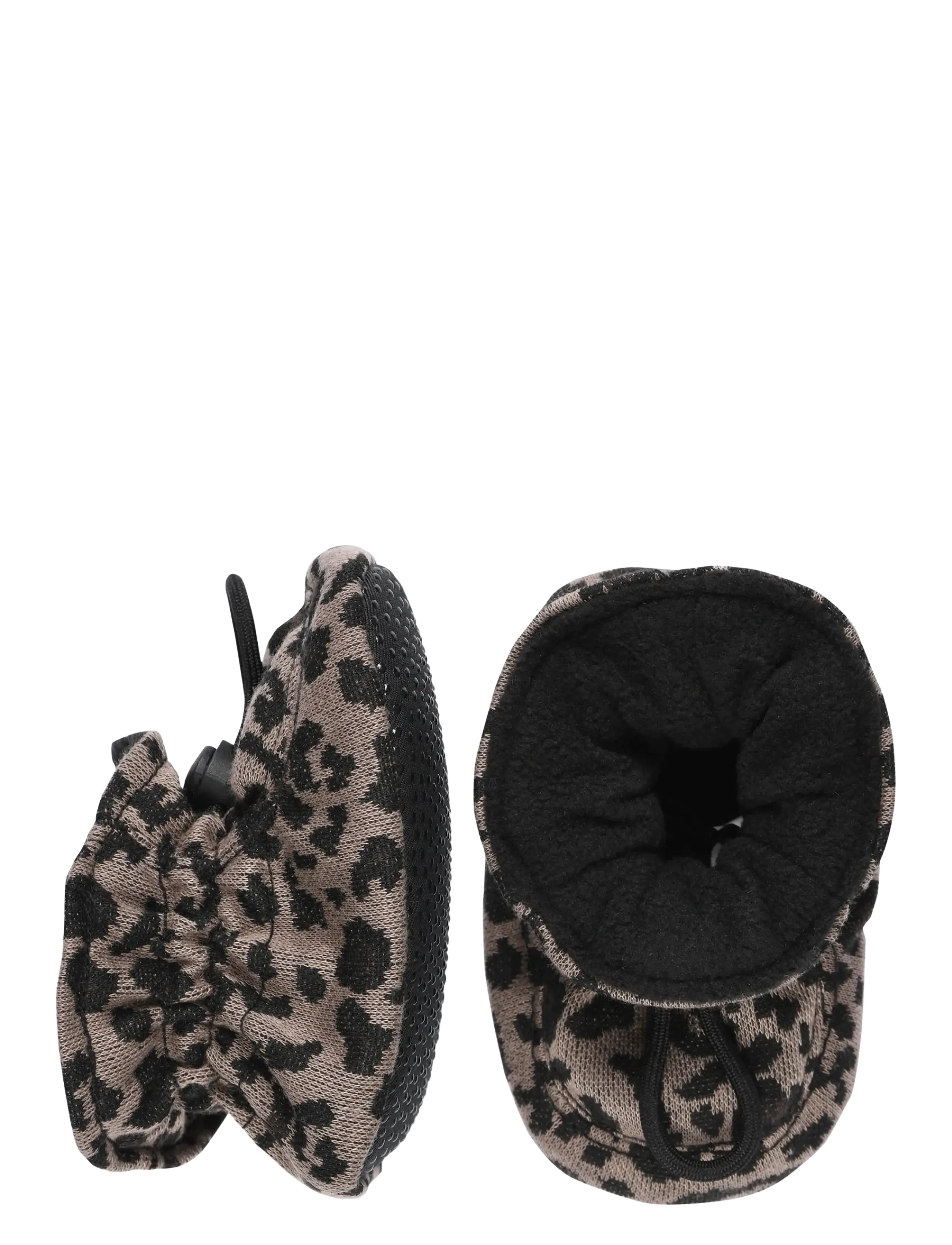 Melton Leopard textile slippers - Baby-Schuhe - LEAFLESS TREE / black