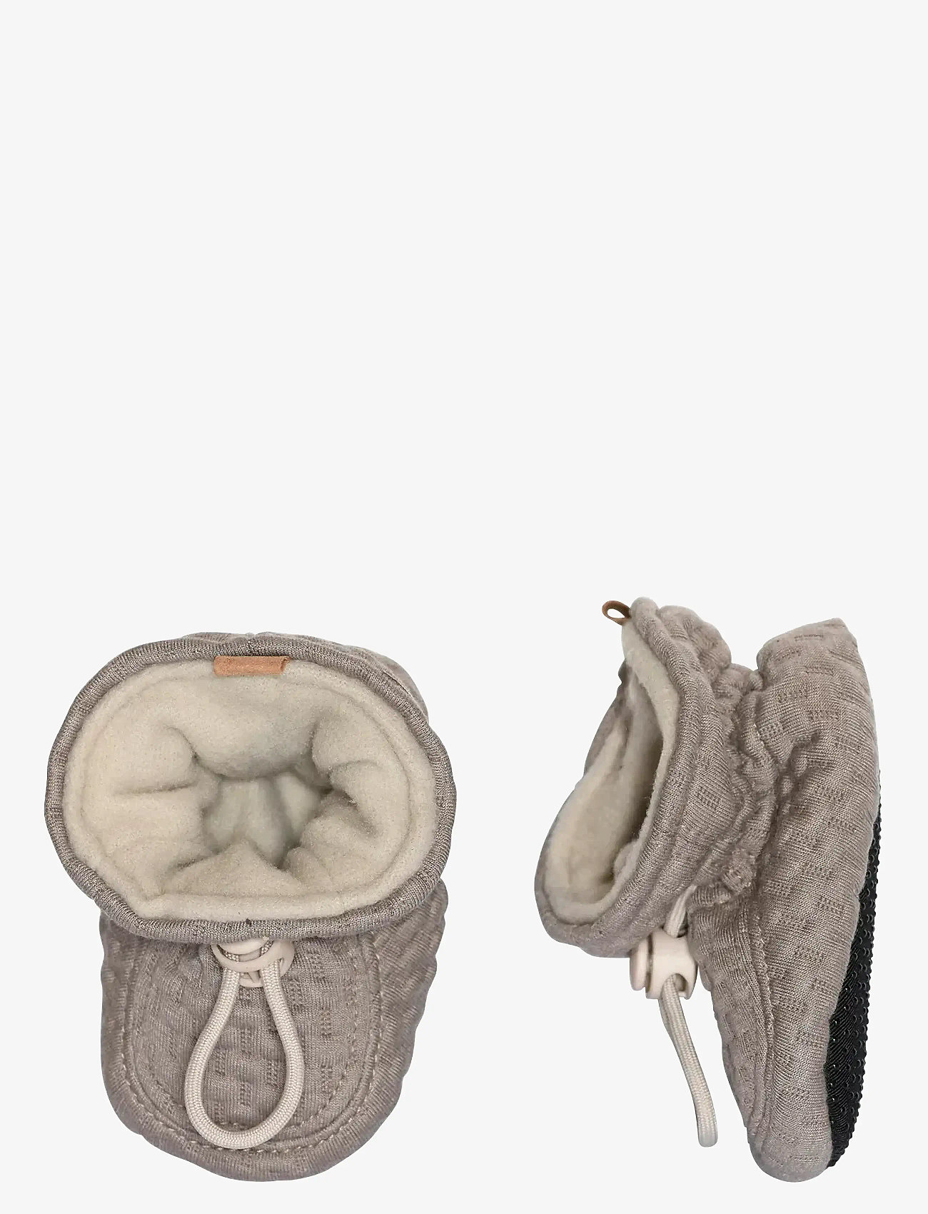 Melton - Structure textile slippers - babystrikstøvler - beige melange - 0