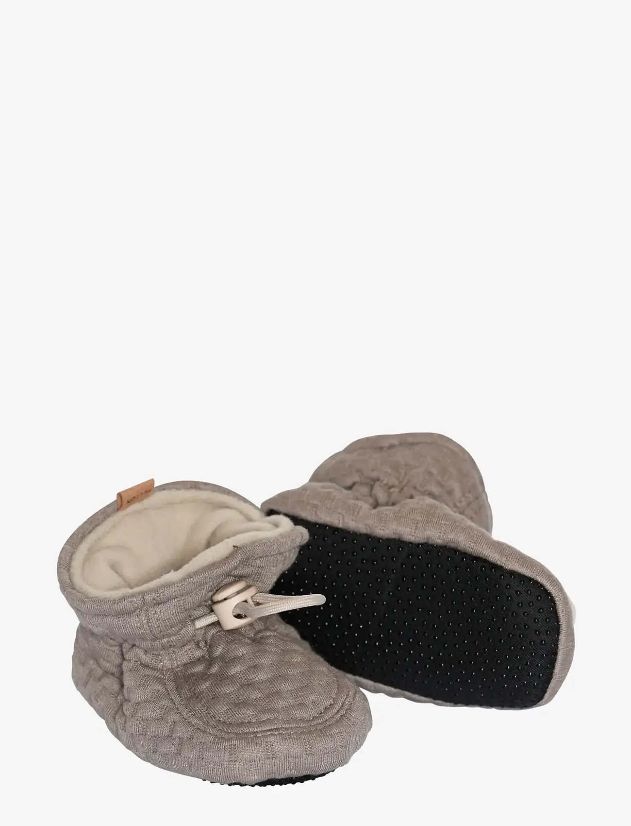 Melton - Structure textile slippers - babystrikstøvler - beige melange - 1