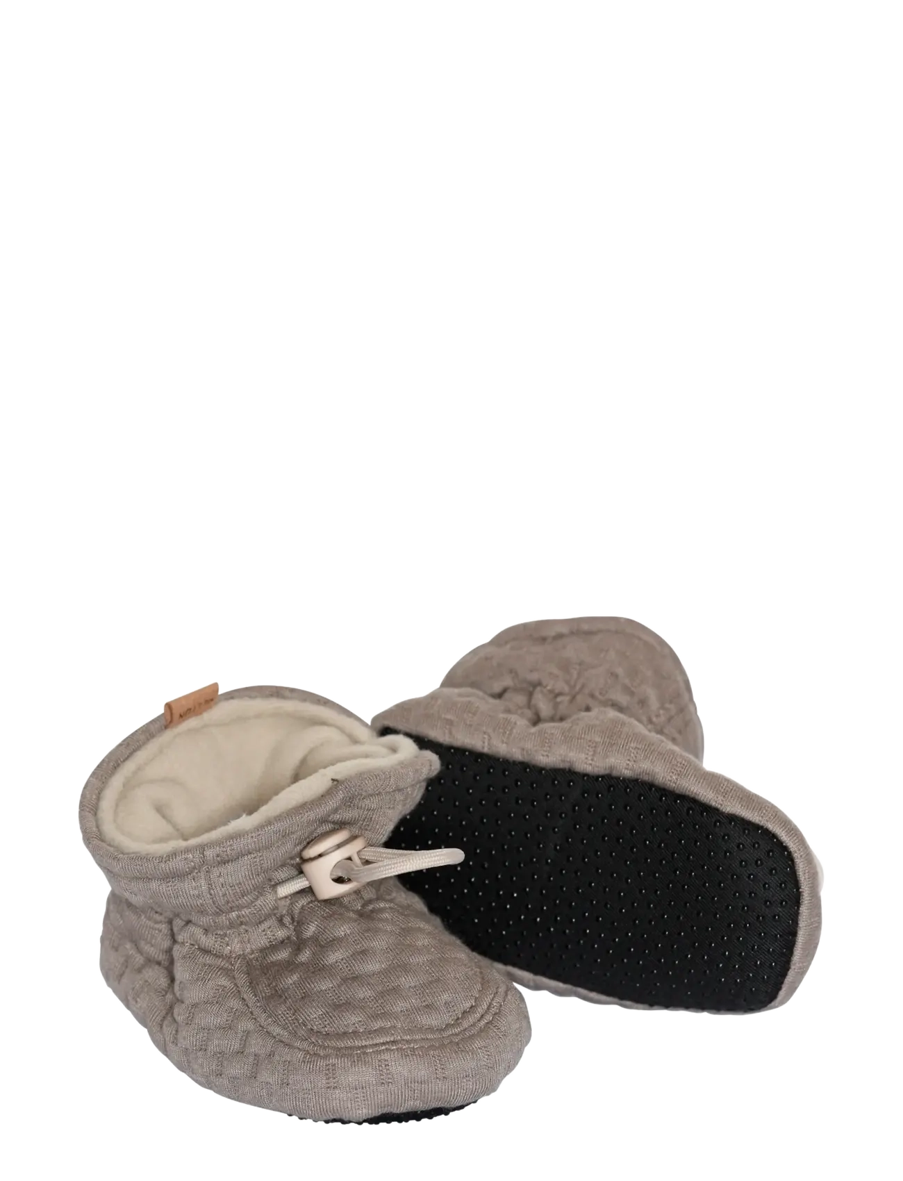 Melton - Structure textile slippers - babystrikstøvler - beige melange - 1