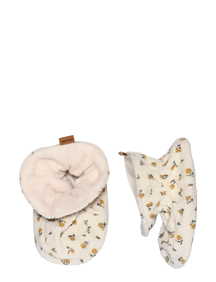 Melton - Floral textile slippers - gift ideas - ecru - 0