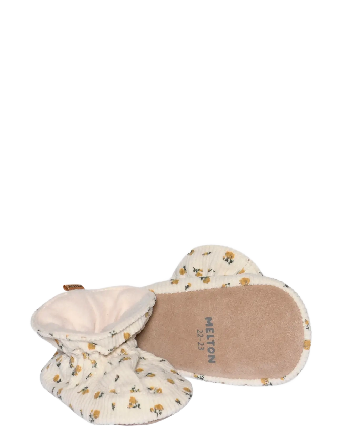 Melton - Floral textile slippers - gift ideas - ecru - 1