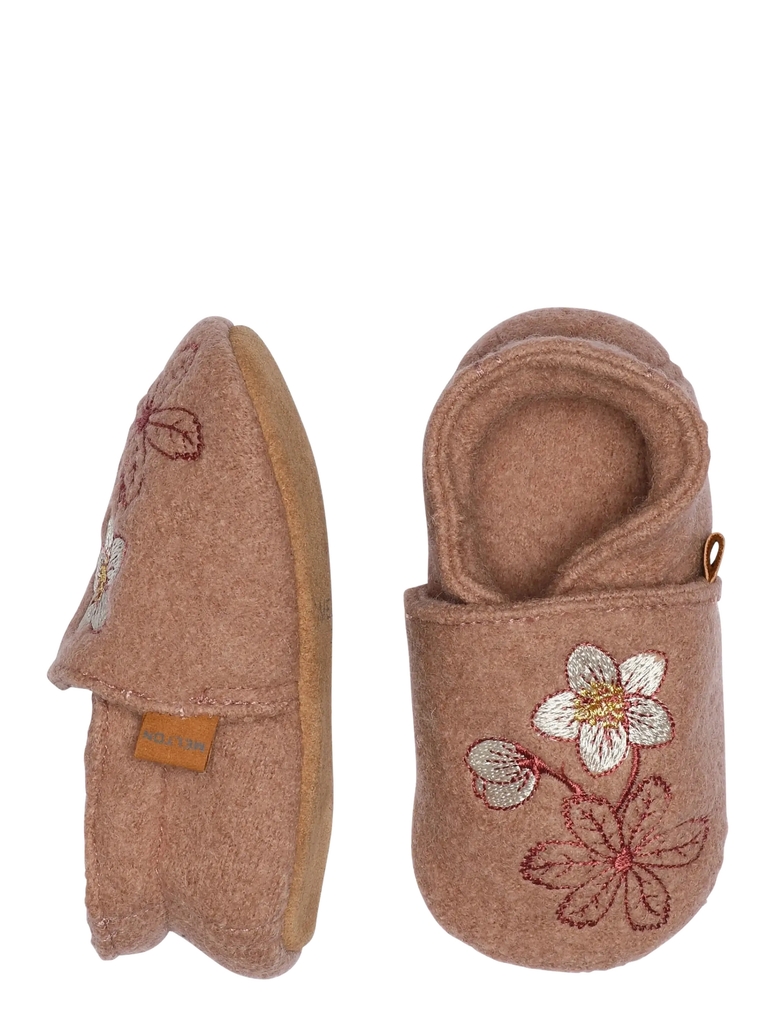 Melton Winter rose wool slippers - Sko - FAWN / pink/rose