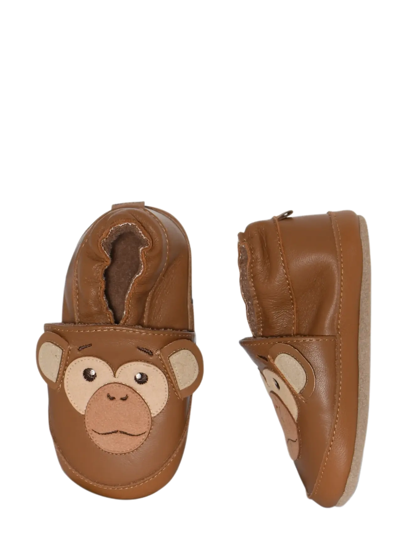 Melton Monkey Leather Slippers, 16/19, Brown, Sko > Tøfler Og Indendørssko, Børn