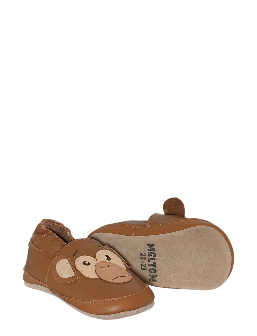 Melton - Monkey leather slippers - gift ideas - cognac - 1