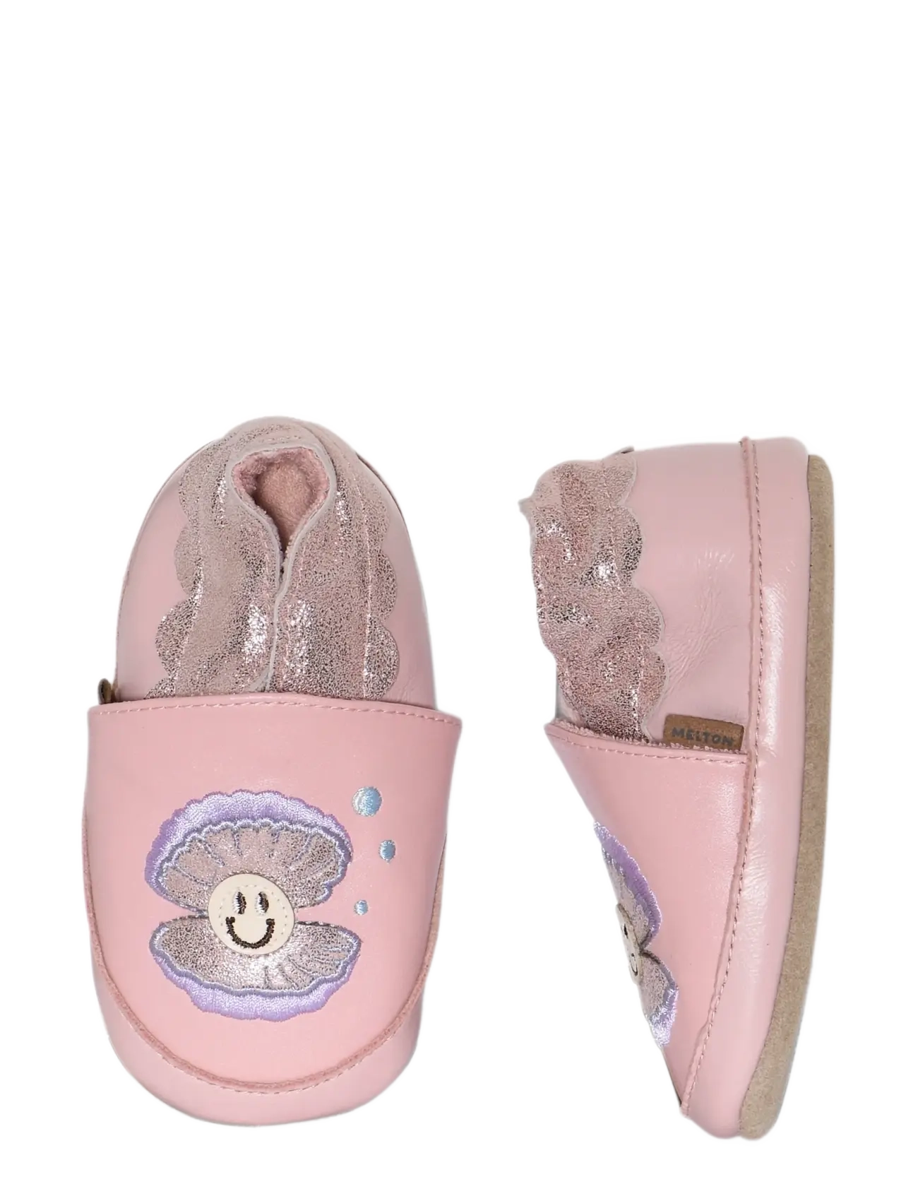 Melton Shell Leather Slippers, 23/24, Schuhe, Rosa - Slippers & Indoor Kinder