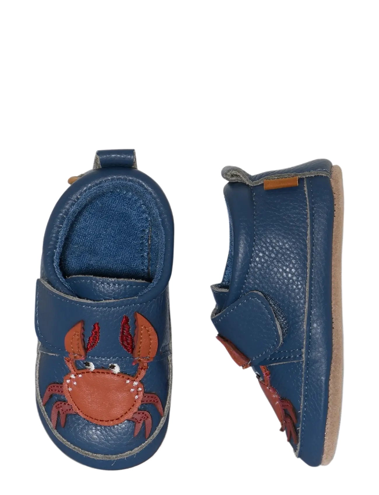 MELTON Crabbie Leder Hausschuhe Navy - 16/19 - Kinder