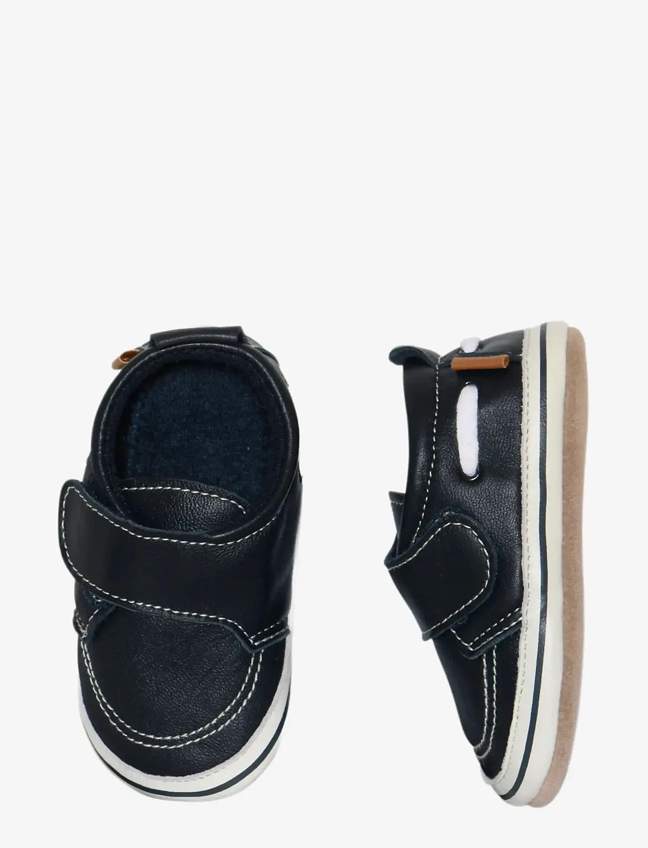 Melton - Sailor leather slippers - baby clothing - marine - 0