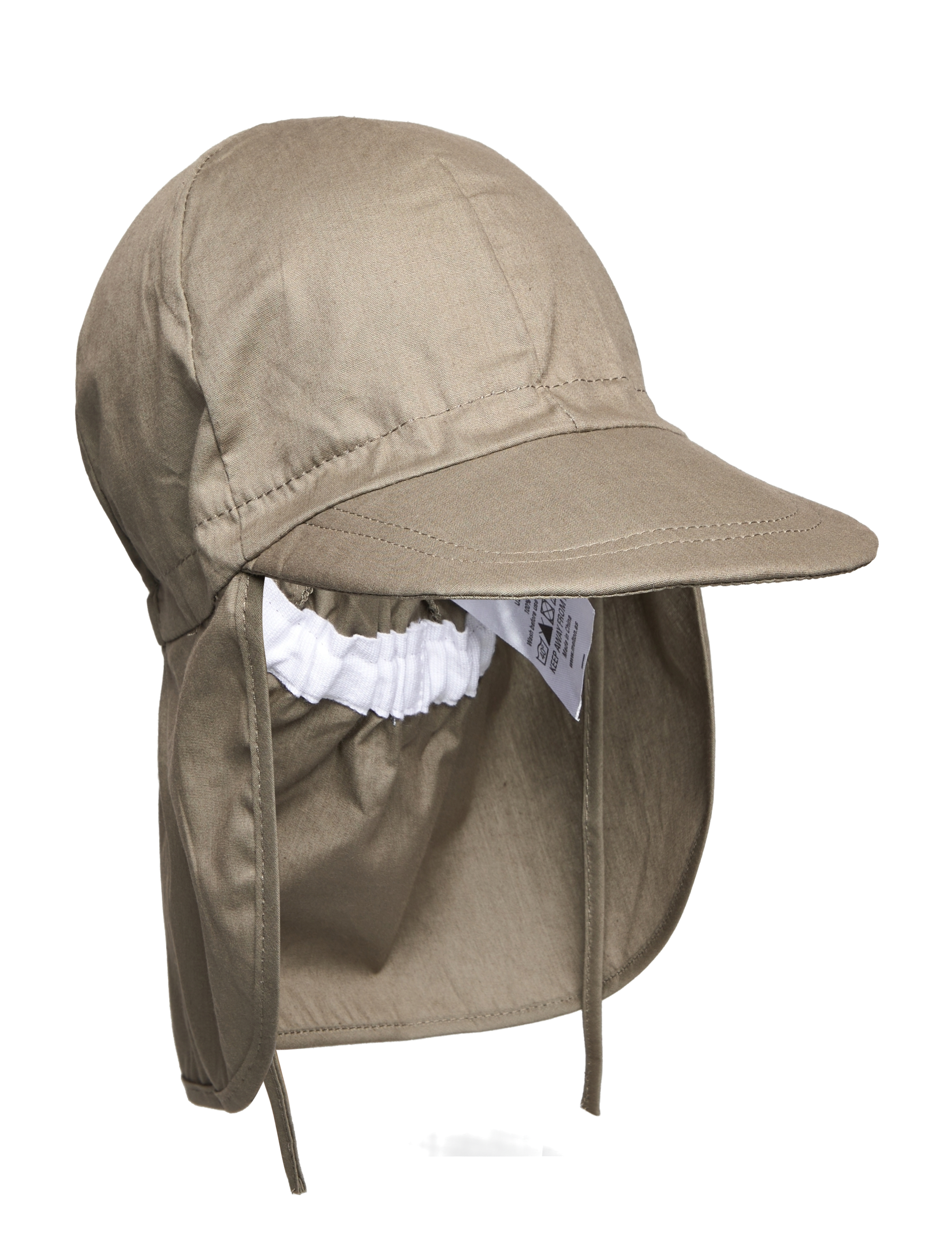 MELTON Basecap W/Neck - Solid Colour Khaki - 53 - Kinder