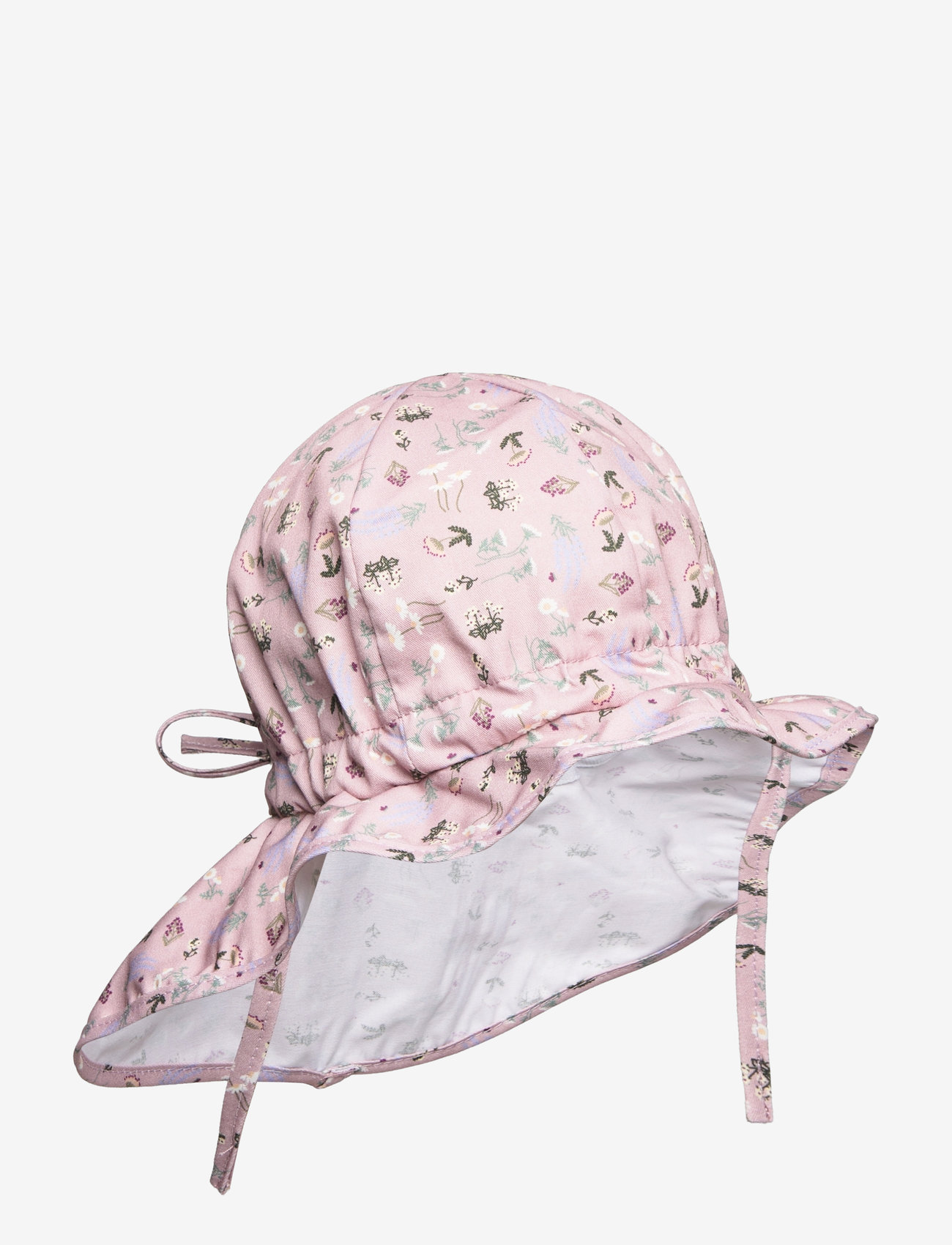 Melton - Hat w/neck & ties w/print - päikesemütsid - alt rosa flowers - 0