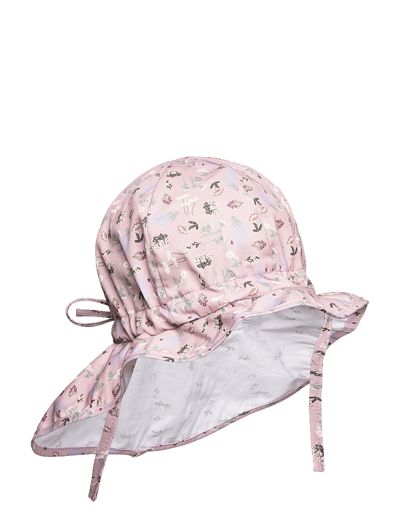 Melton - Hat w/neck & ties w/print - päikesemütsid - alt rosa flowers - 0