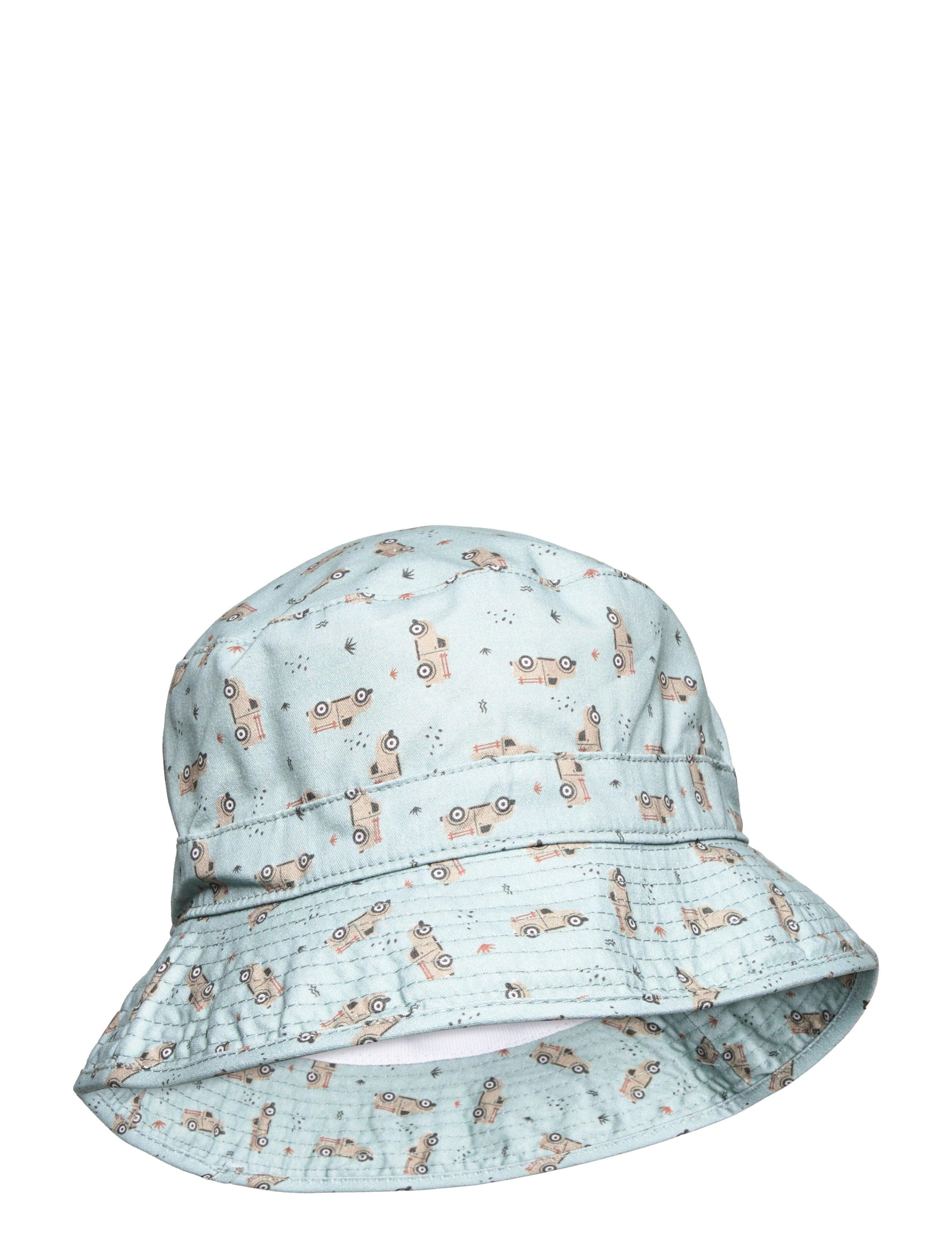 Melton Bucket Hat W/Print, 55, Hats, Blau - Kinder