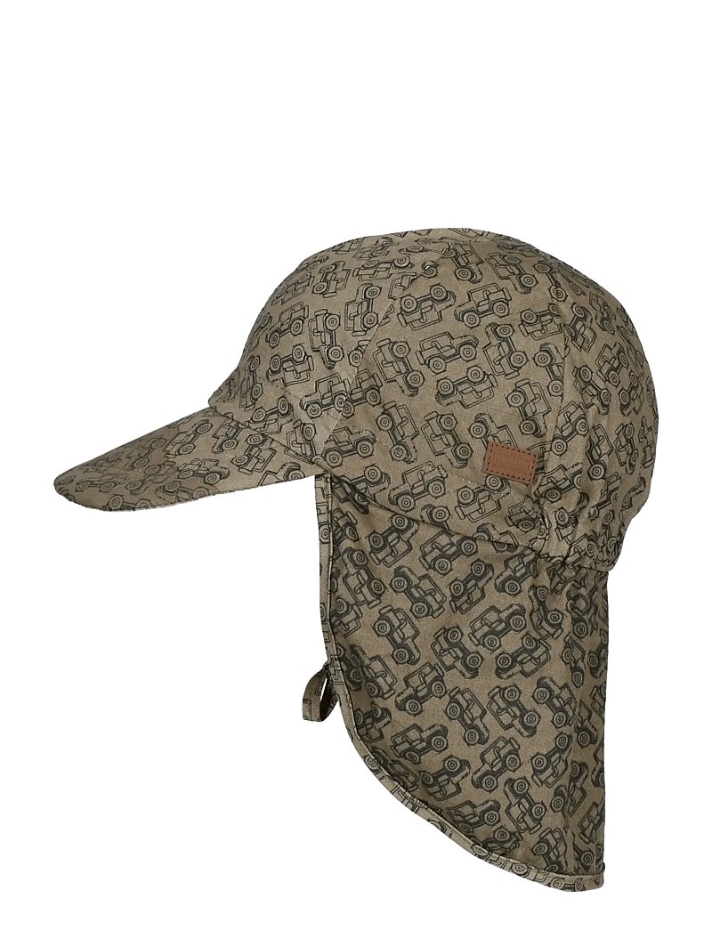 Melton - Cap w/neck & tie w/print - päikesemütsid - green - 0