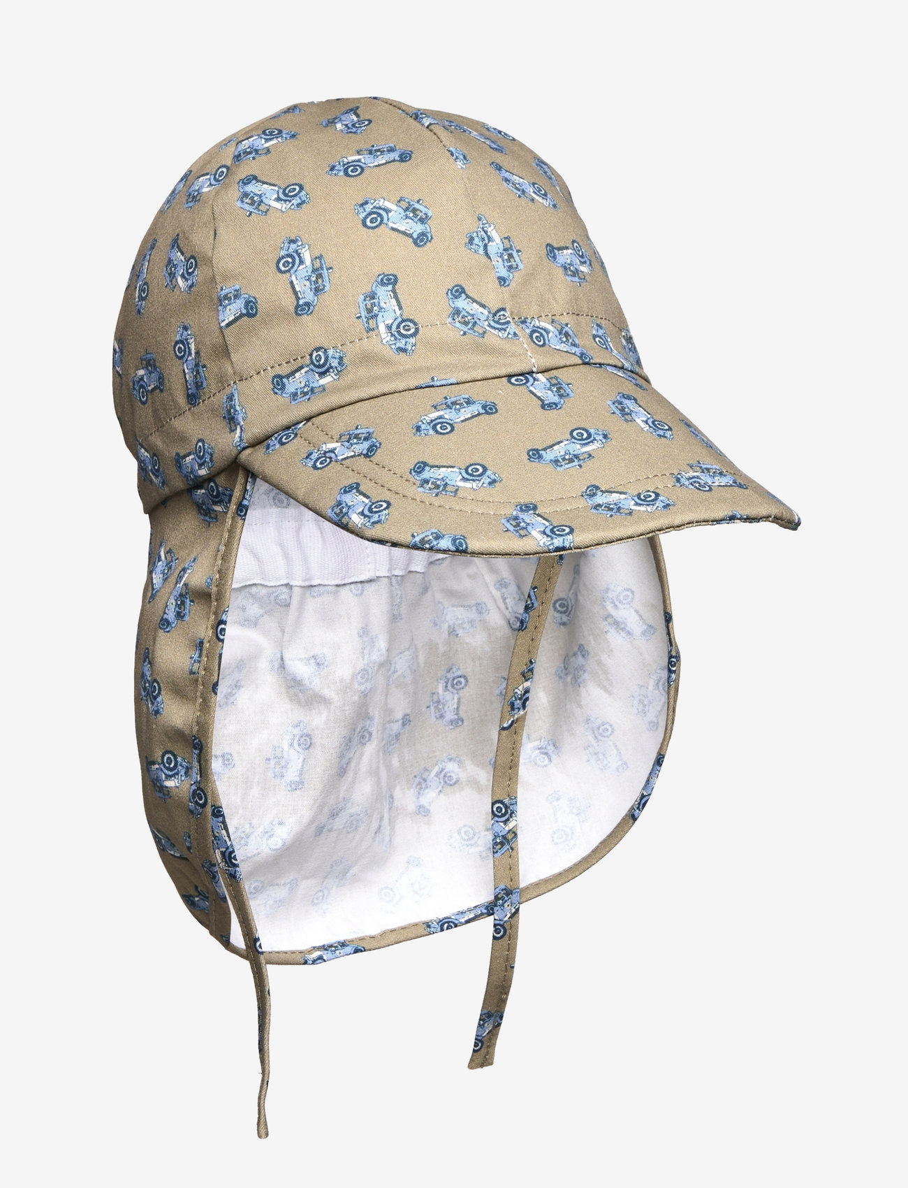 Melton - Cap w/neck & tie w/print - sun hats - safari green cars - 0