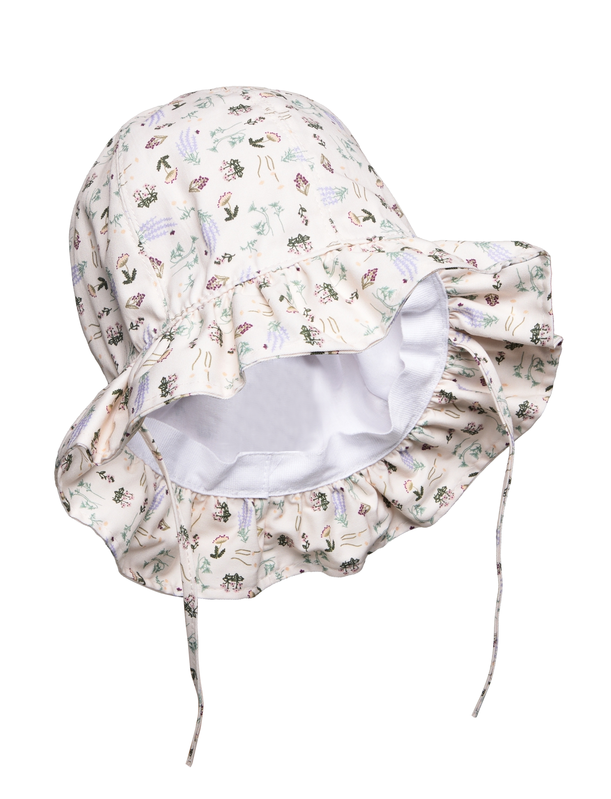 Melton Bell Hat w/print - Accessoarer - OFF WHITE / beige