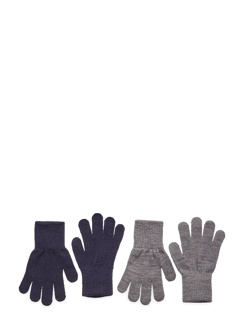 Melton - Comfy gloves 2-pack - handschuhe - mix light grey mel blue - 0