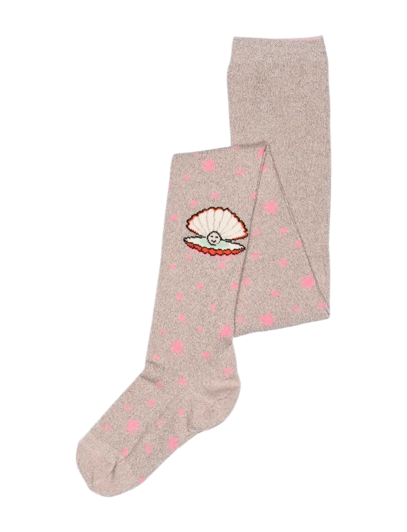Melton Shell glitter tights - Barn 98-134 - PINK NECTAR / beige