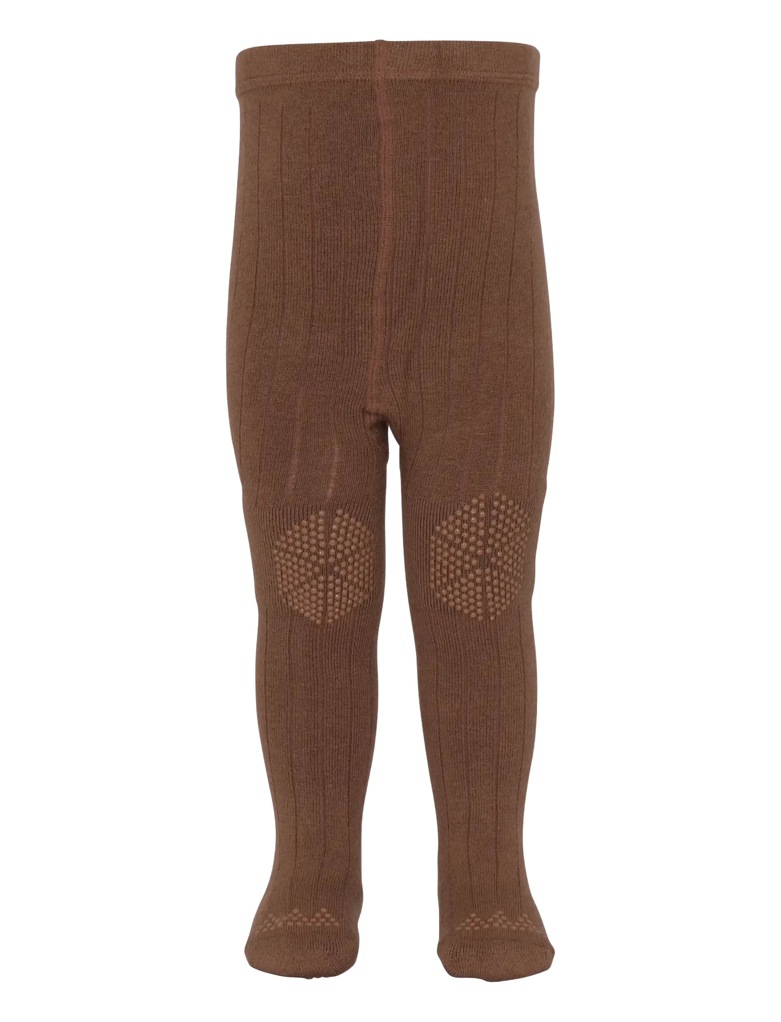 Melton Wool tights - anti-slip - Melton - LEATHER BROWN / brown