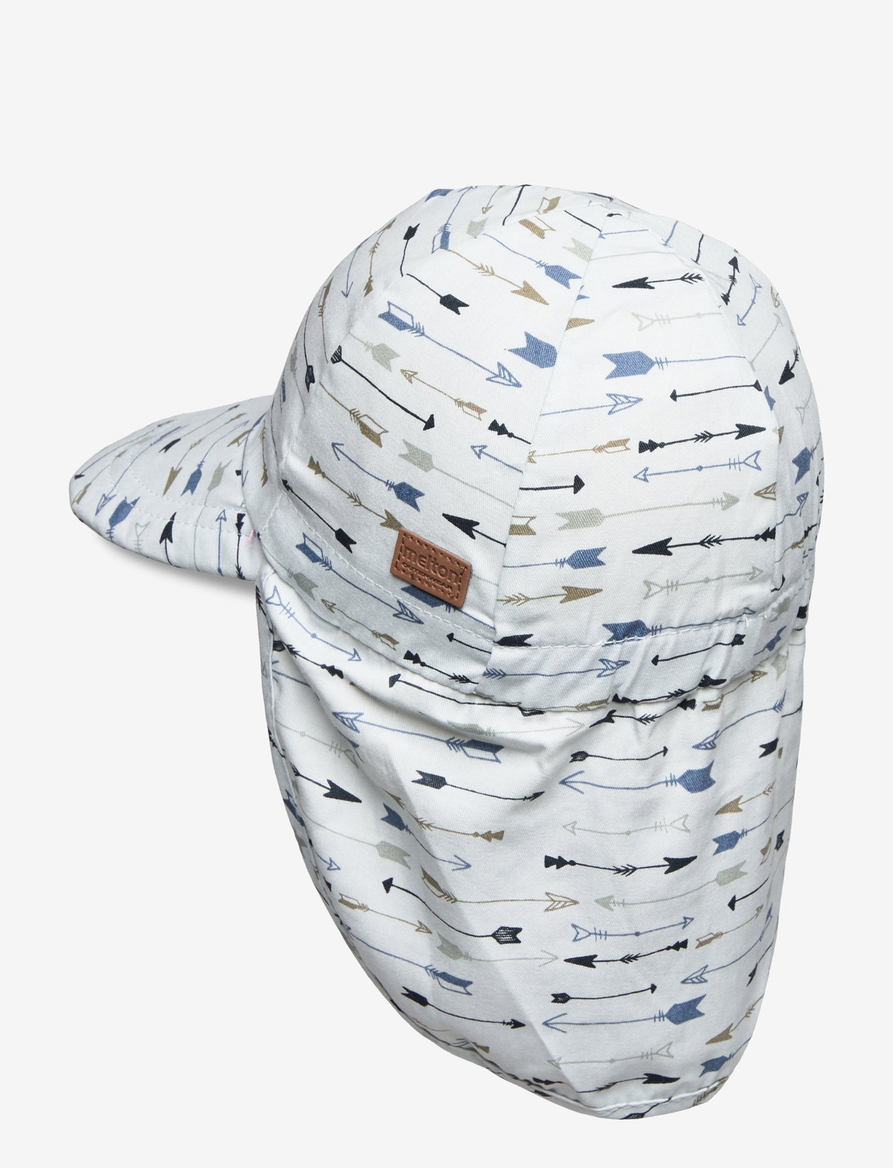 Melton - Cap w/neck & tie w/print - solhatte - baby blue - 1