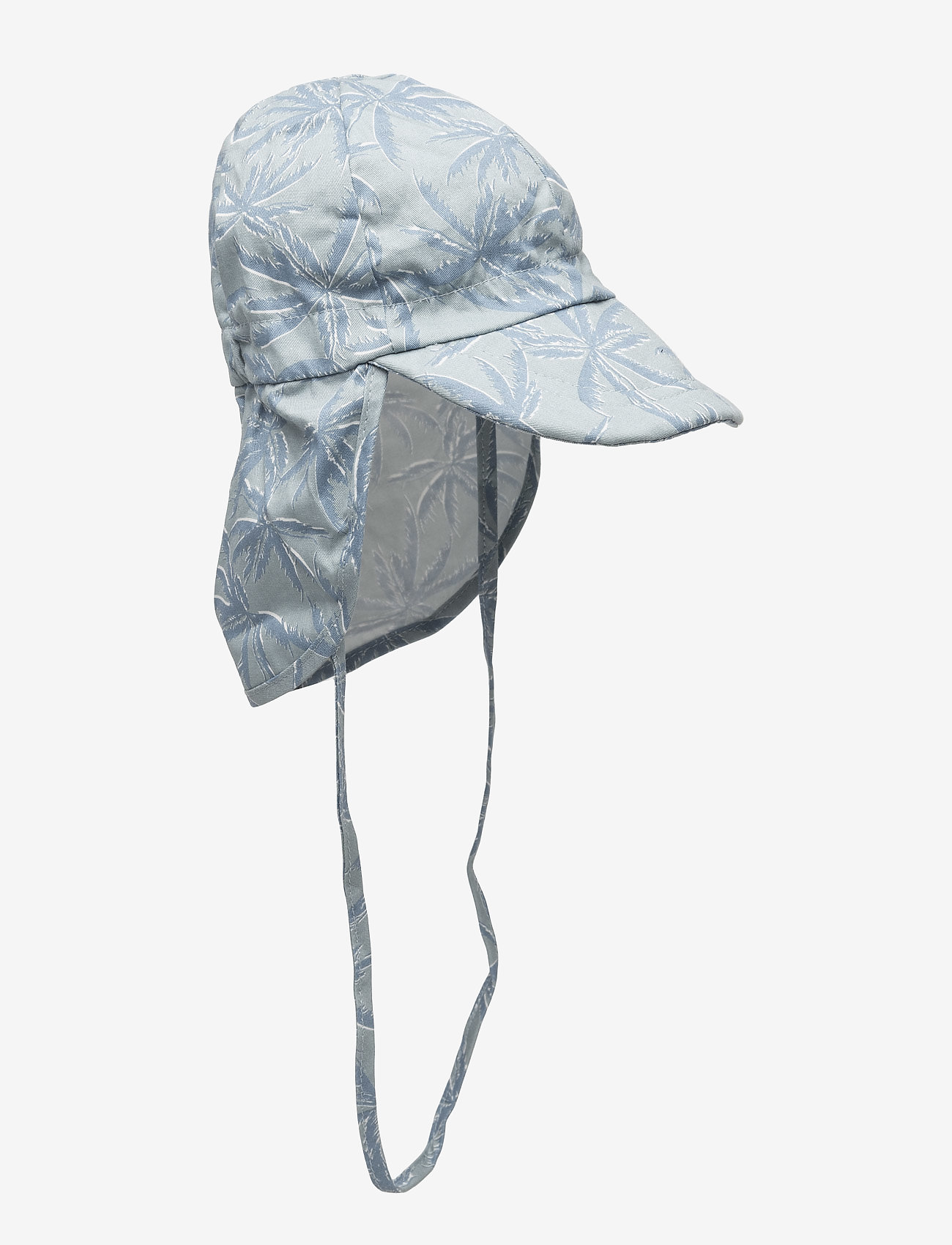 Melton Cap W/Neck & Tie W/Print, 45, Blue, Tilbehør > Hovedbeklædning, Børn