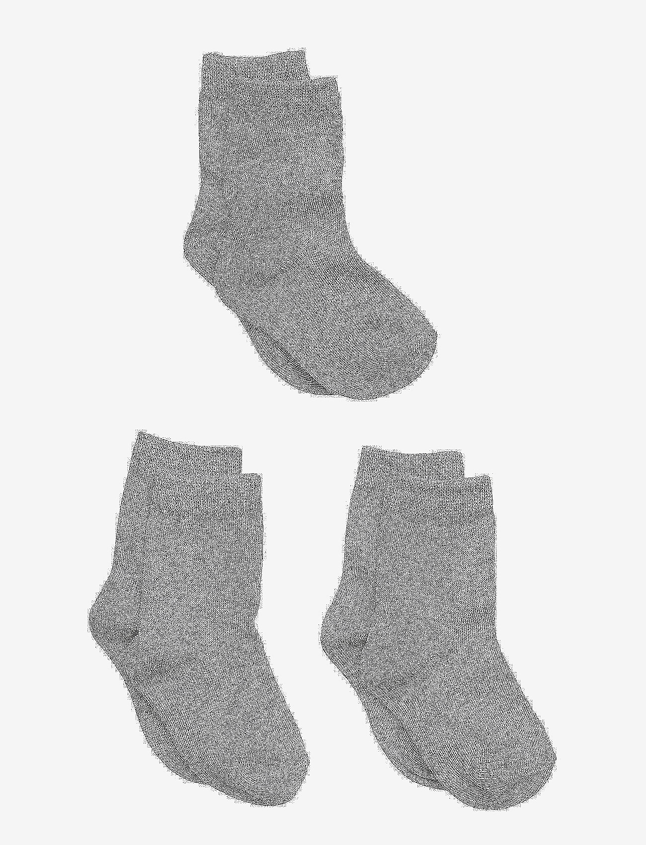 Melton - 3-pack cotton socks - light grey mel. - 1