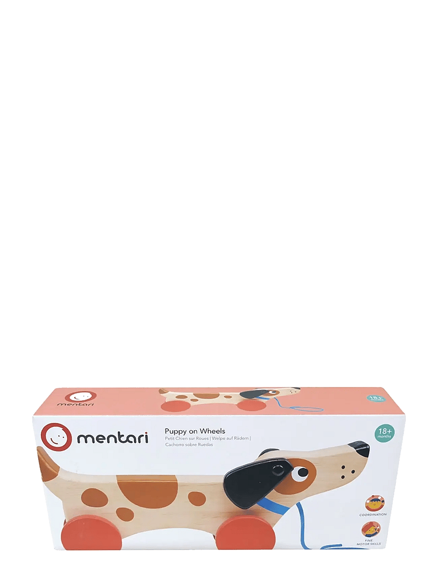 Mentari - Puppy On Wheels - træklegetøj - brown - 2