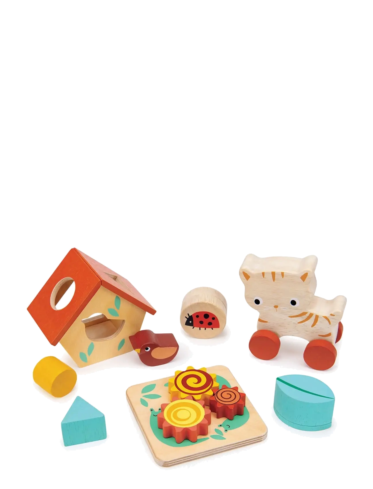 Mentari Shape Sorter Set - Garden Playtime, One Size, Multi/patterned, Educational Legetøj > Sorting Box Toy, Børn