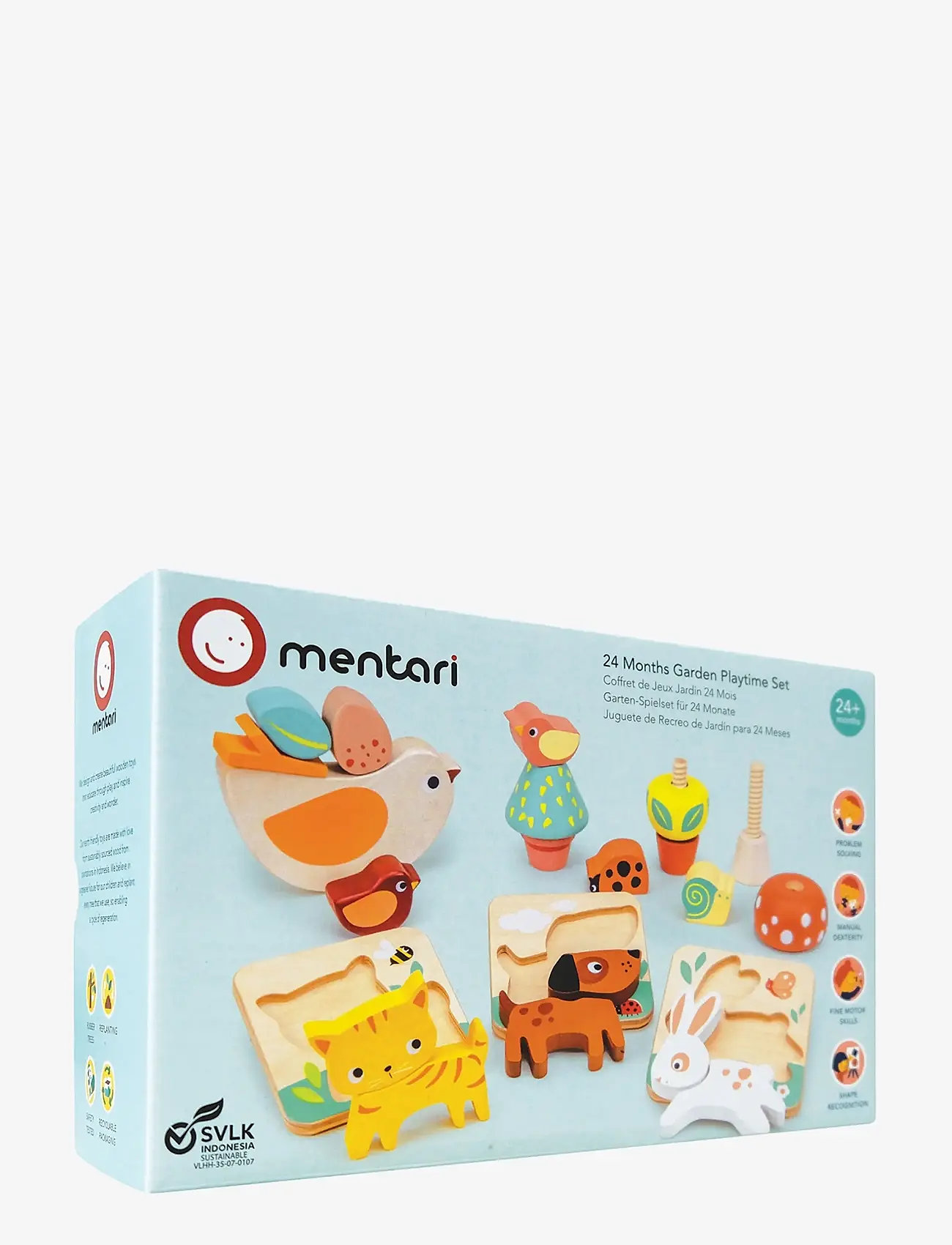 Mentari - Puzzle Set - Garden Playtime - pædagogiske puslespil - multi - 1