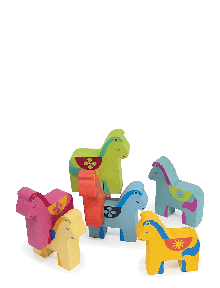 Mentari - Happy Stacking - Ponies - puidust kujud - multi - 1