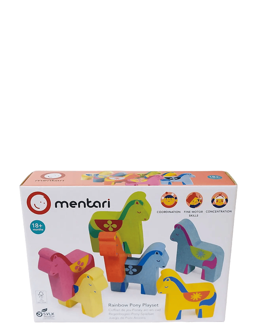 Mentari - Happy Stacking - Ponies - puidust kujud - multi - 3